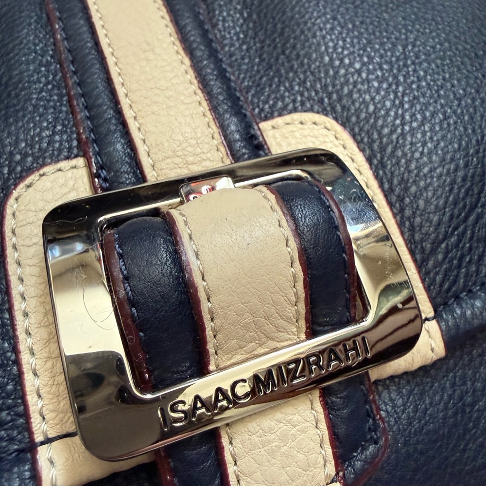 Isaac Mizrahi Black and Tan Shoulder Bag
